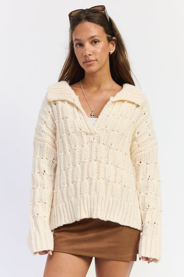 Emory Park Fallon Sweater in Oatmeal - Fall Wardrobe Essential - Fallon Sweater Dress (top)