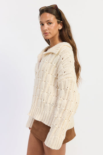 Emory Park Fallon Sweater in Oatmeal view 2 - Fall Wardrobe Essential - Fallon Sweater Dress (top)