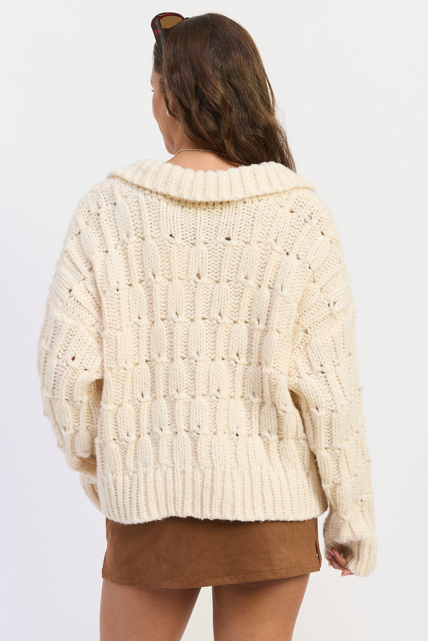 Emory Park Fallon Sweater in Oatmeal view 3 - Fall Wardrobe Essential - Fallon Sweater Dress (top)