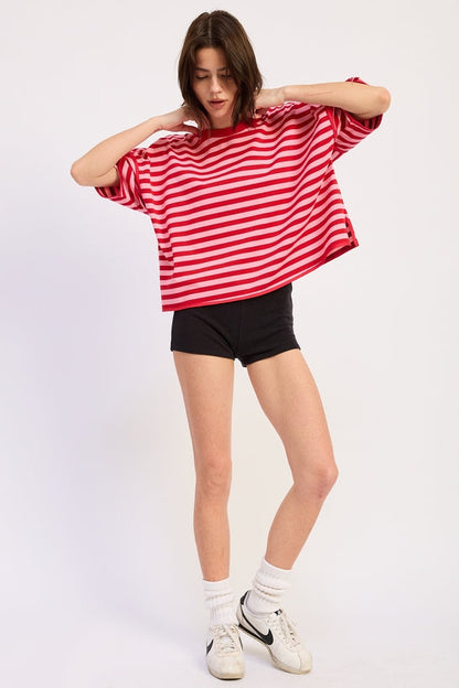 Emory Park Fenella Top in Red Pink view 8