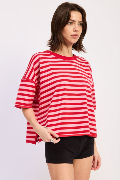 Emory Park Fenella Top in Red Pink view 9