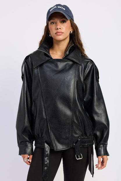 Emory Park Gabriella Bomber Jacket in Black - Gabby Bomber Jacket (layer)