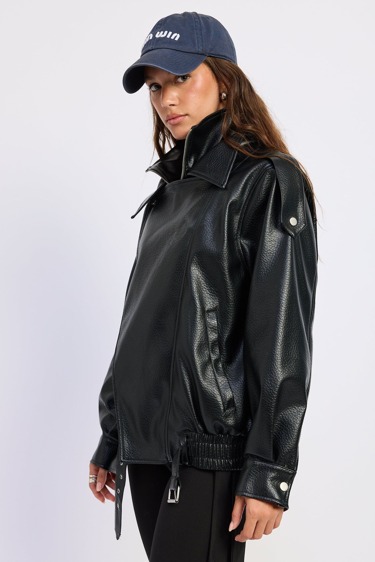 Emory Park Gabriella Bomber Jacket in Black view 3 - Gabby Bomber Jacket (layer)