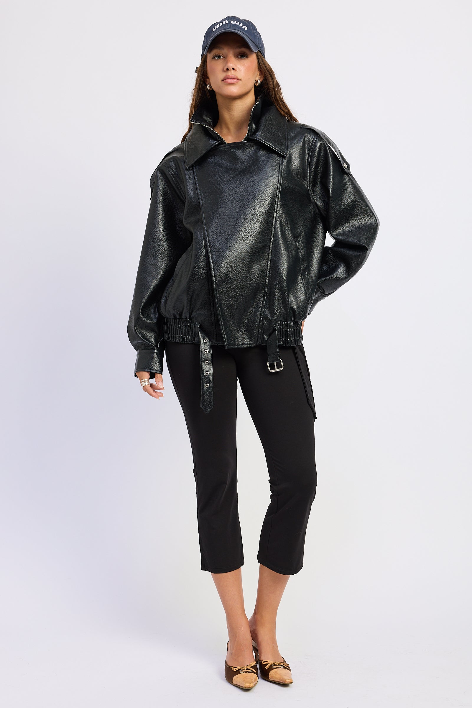 Emory Park Gabriella Bomber Jacket in Brown view 4 - Gabby Bomber Jacket (layer)