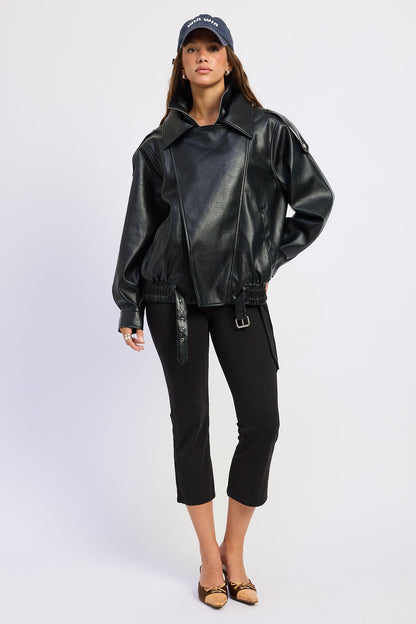 Emory Park Gabriella Bomber Jacket in Brown view 4 - Gabby Bomber Jacket (layer)