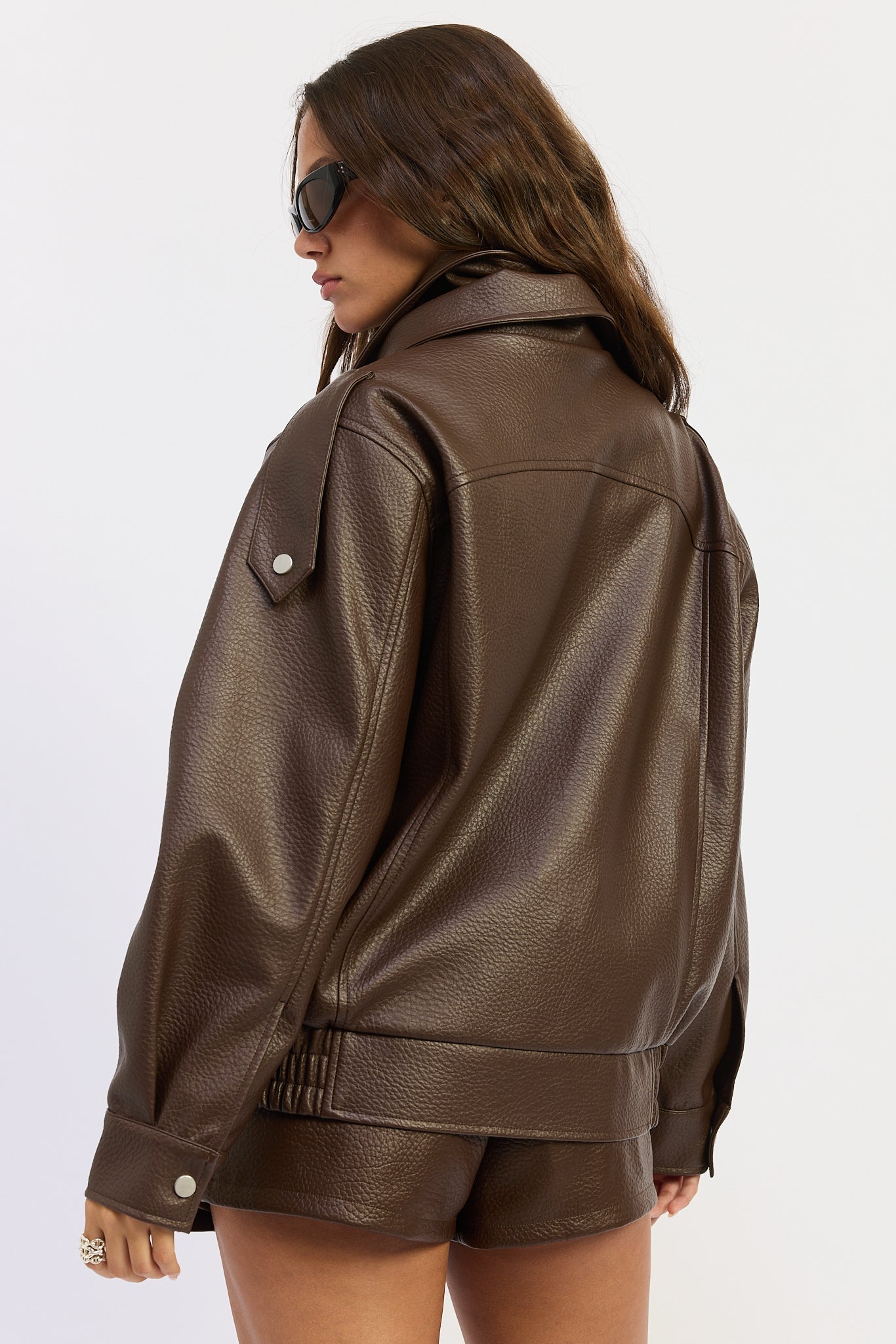 Emory Park Gabriella Bomber Jacket in Burgundy view 7 - Gabby Bomber Jacket (layer)