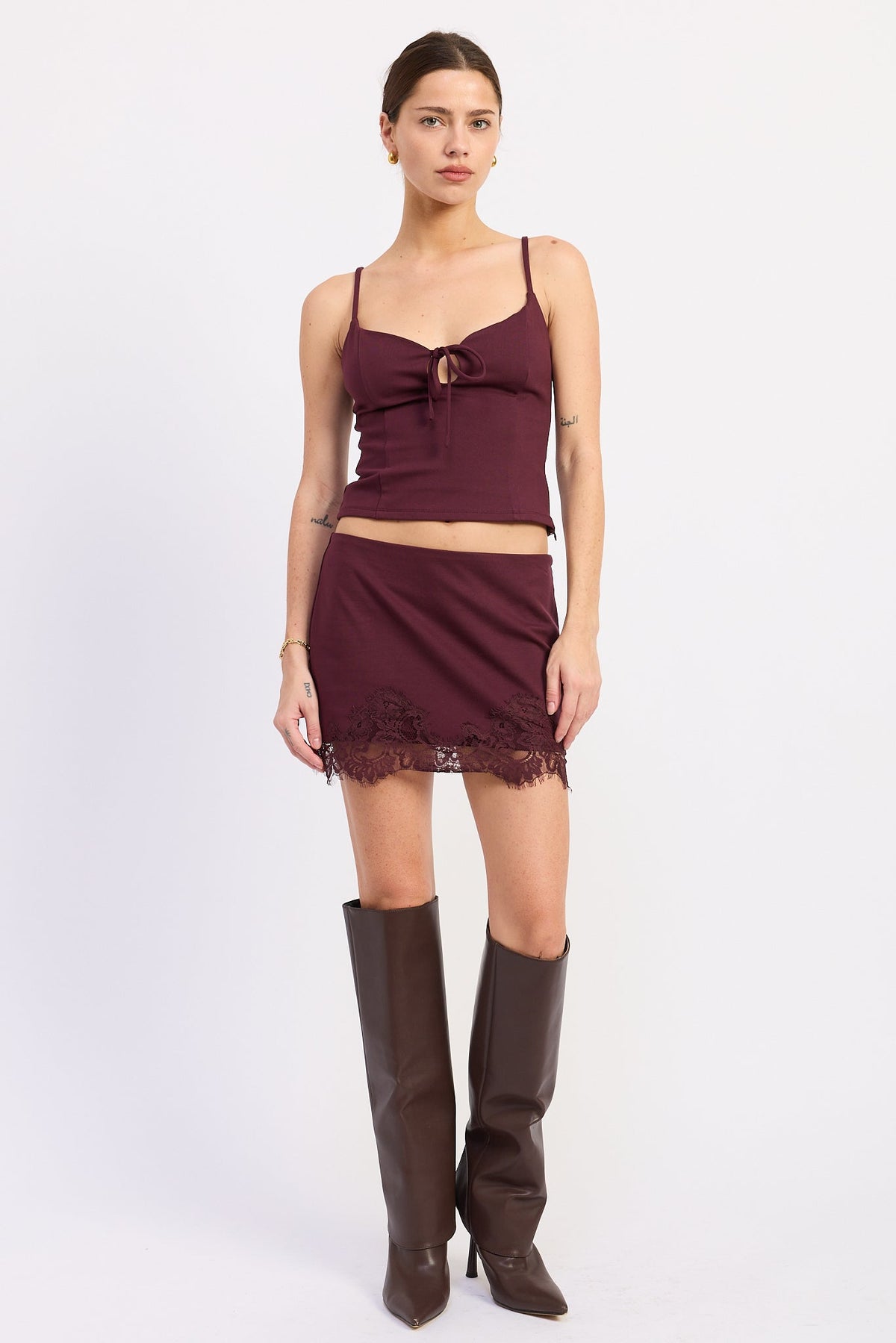 Emory Park Galia Mini Skirt in Maroon view 5 - Galia Mini Dress