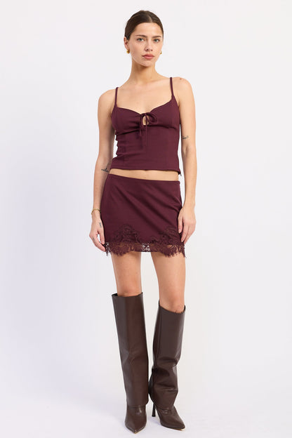 Emory Park Galia Mini Skirt in Maroon view 5 - Galia Mini Dress