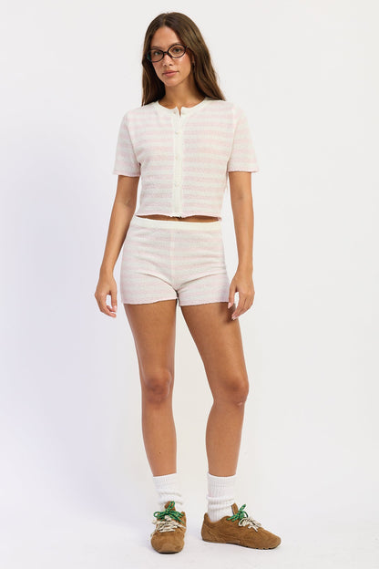 Emory Park Gemma Top in Ivory Blue Stripe view 5 - Gemma Top Iamgia