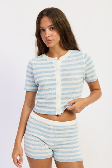 Emory Park Gemma Top in Ivory Pink Stripe - Gemma Top Iamgia
