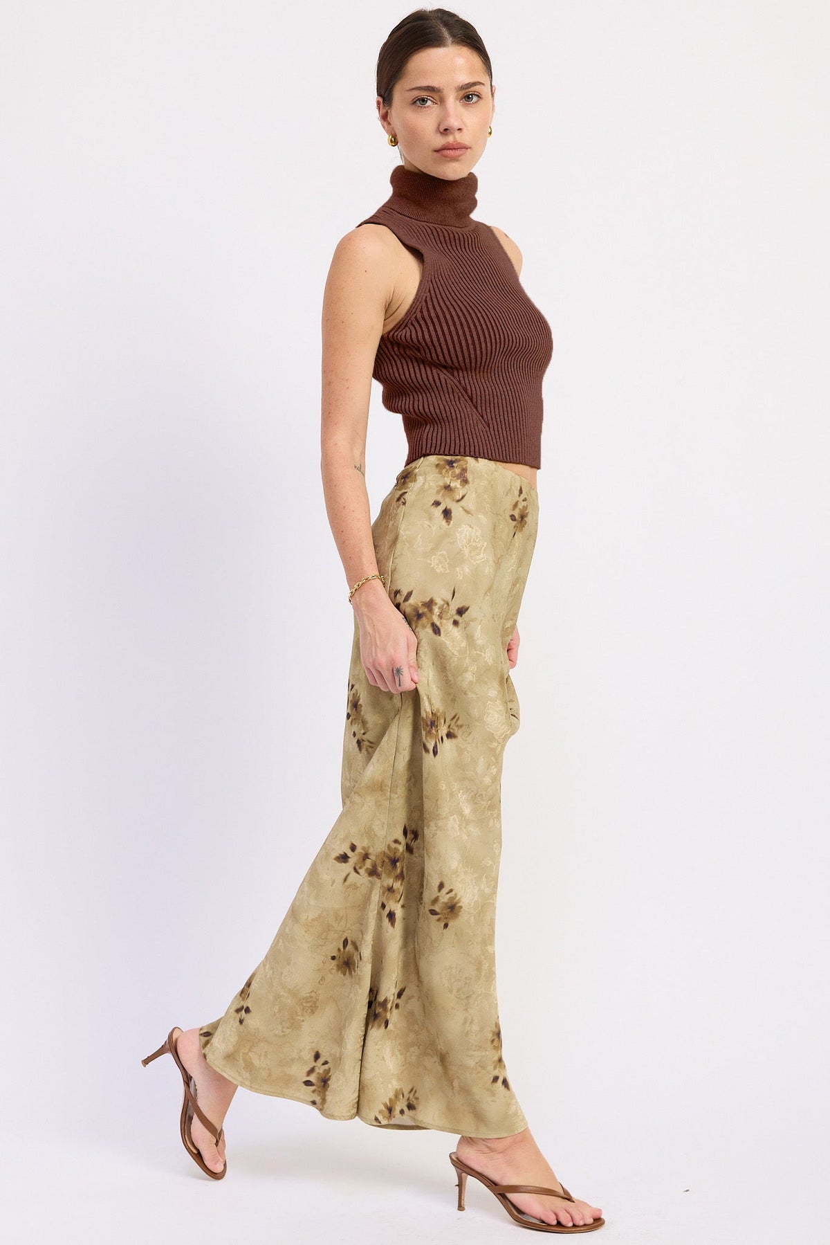 Emory Park Ginevra Maxi Skirt in Light Olive view 2 - Ginevra Maxi Dress
