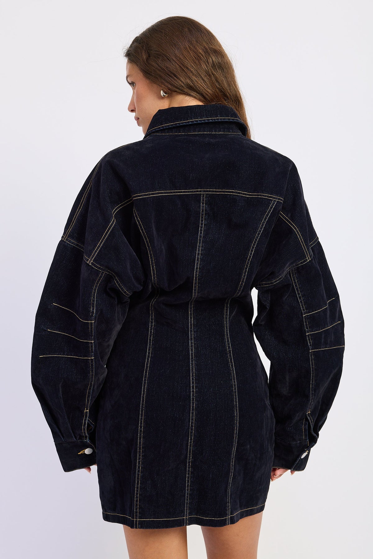 Emory Park Giovanna Denim Mini Dress in Dark Blue view 3