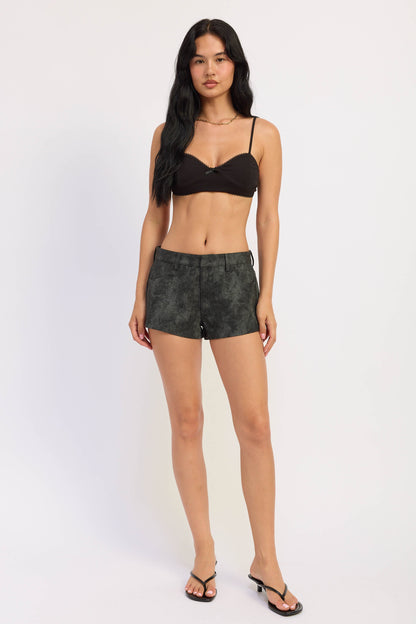 Emory Park Halle Suede Shorts in Burgundy view 4 (bottom)