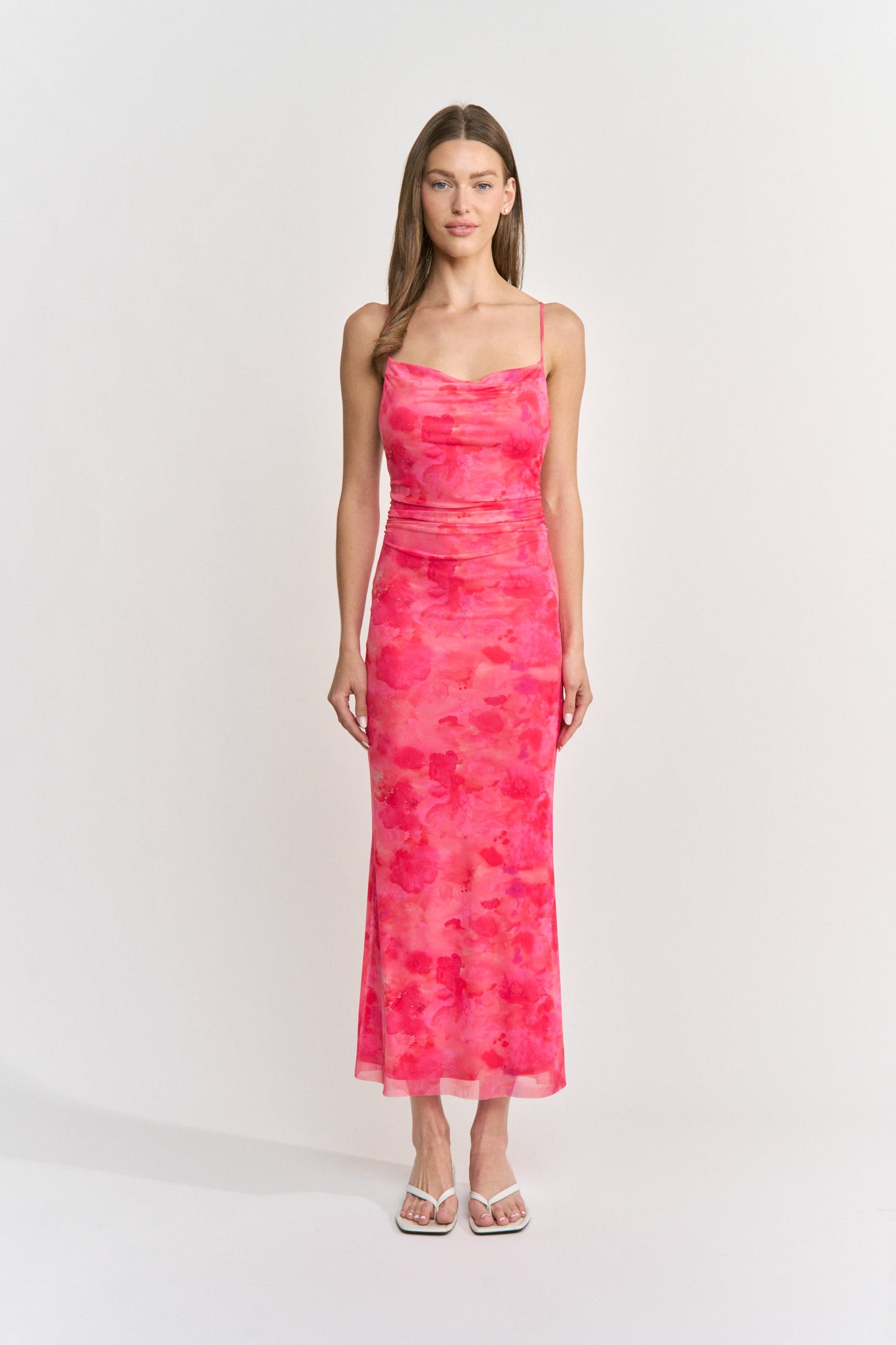 Emory Park Hallie Maxi Dress in Fuschia Floral - Hallie Maxi Dress Peppermayo