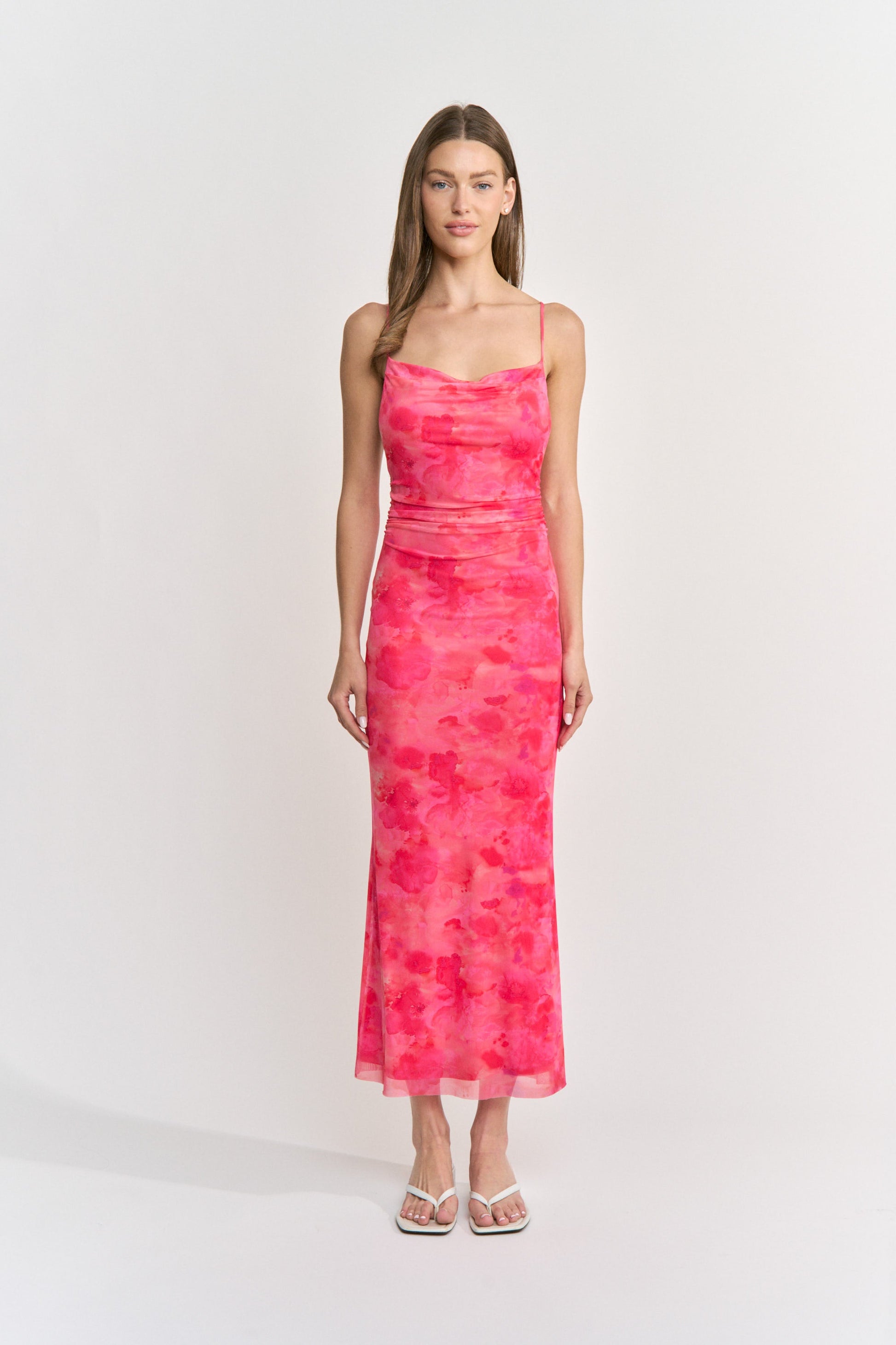 Emory Park Hallie Maxi Dress in Fuschia Floral - Hallie Maxi Dress Peppermayo