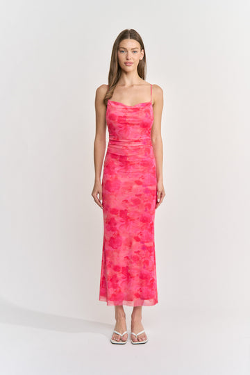 Emory Park Hallie Maxi Dress in Fuschia Floral - Hallie Maxi Dress Peppermayo