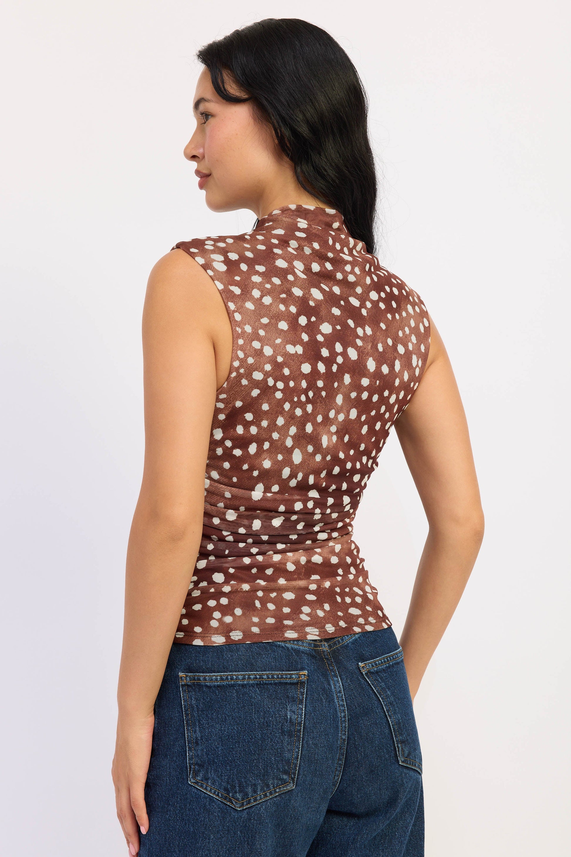 Emory Park Hannah Mesh Top in Brown view 3