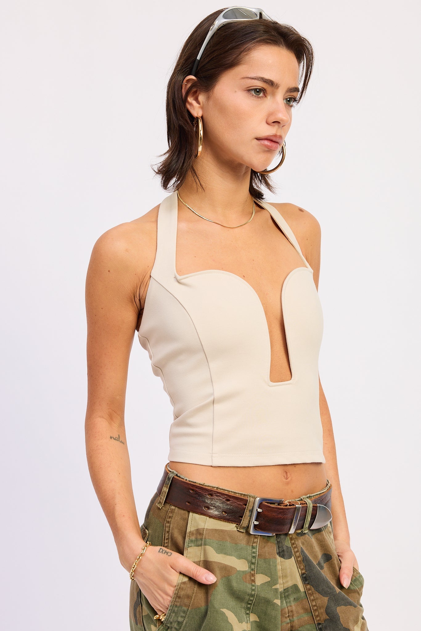 Emory Park Haven Top in Beige view 2 - Haven Top Kookai