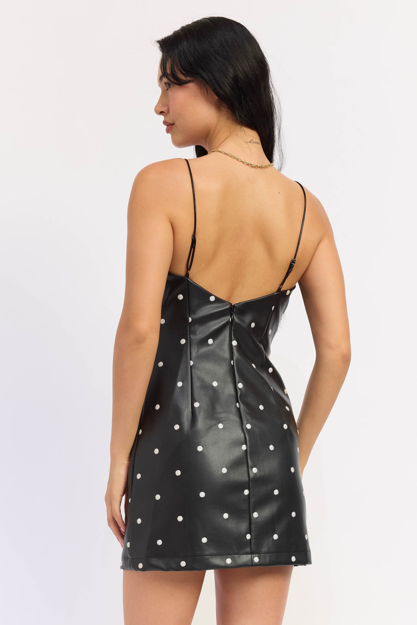 Emory Park Heidi Mini Dress in Black Ivory Polka view 3 - Heidi Mini Dress Peppermayo