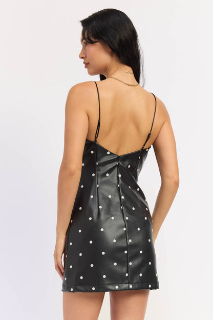 Emory Park Heidi Mini Dress in Black Ivory Polka view 3 - Heidi Mini Dress Peppermayo