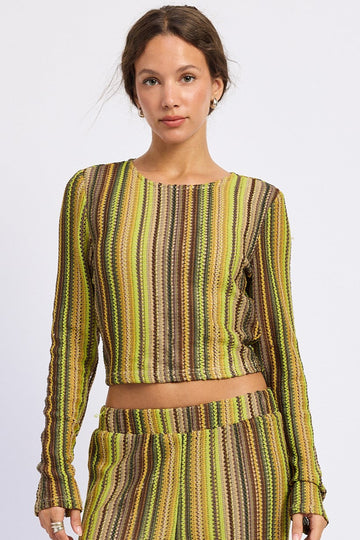 Emory Park Helena Top in Green Brown - Helena Top Doen