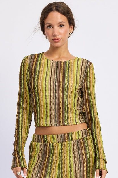 Emory Park Helena Top in Green Brown - Helena Top Doen