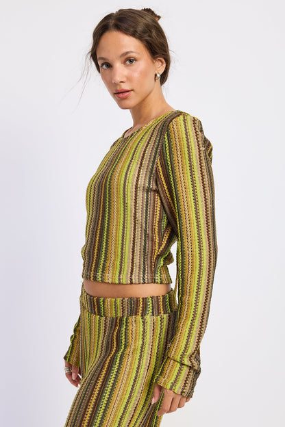 Emory Park Helena Top in Green Brown view 2 - Helena Top Doen