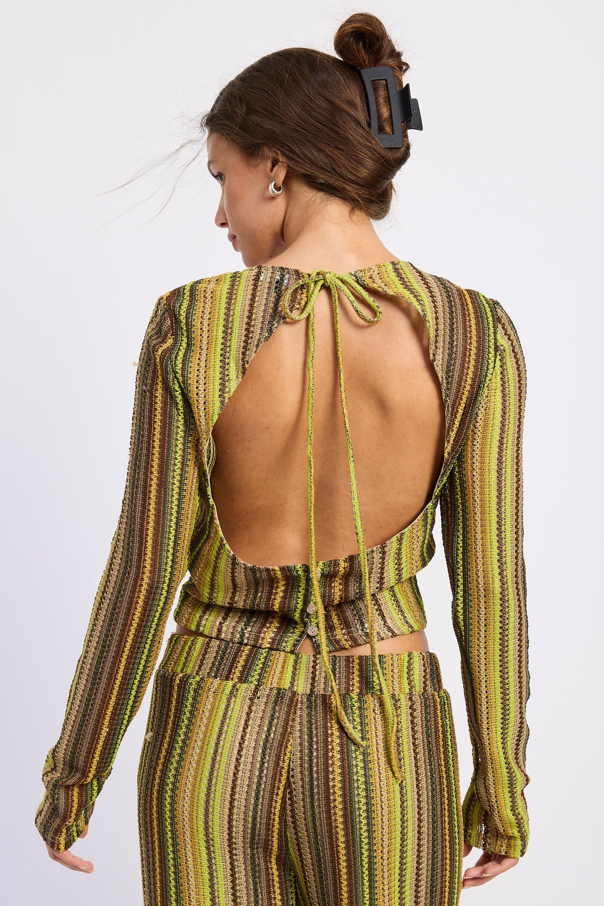 Emory Park Helena Top in Green Brown view 3 - Helena Top Doen