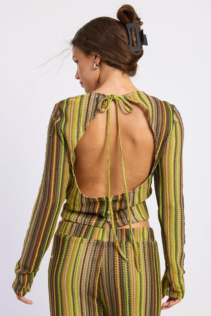 Emory Park Helena Top in Green Brown view 3 - Helena Top Doen