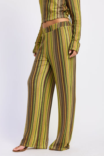 Emory Park Helena Wide Leg Pants in Green Brown view 2 (bottom)