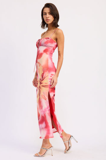 Emory Park Hensley Midi Dress in Rose Pink Floral view 2 - Henley Midi Dress
