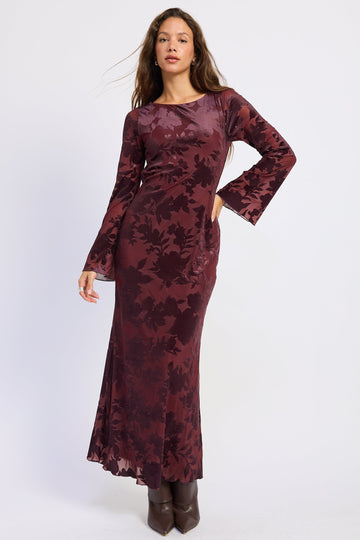 Emory Park Honora Maxi Dress in Wine - Honora Maxi Dress Midnight Haze