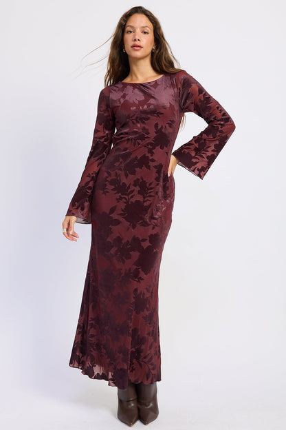 Emory Park Honora Maxi Dress in Wine - Honora Maxi Dress Midnight Haze