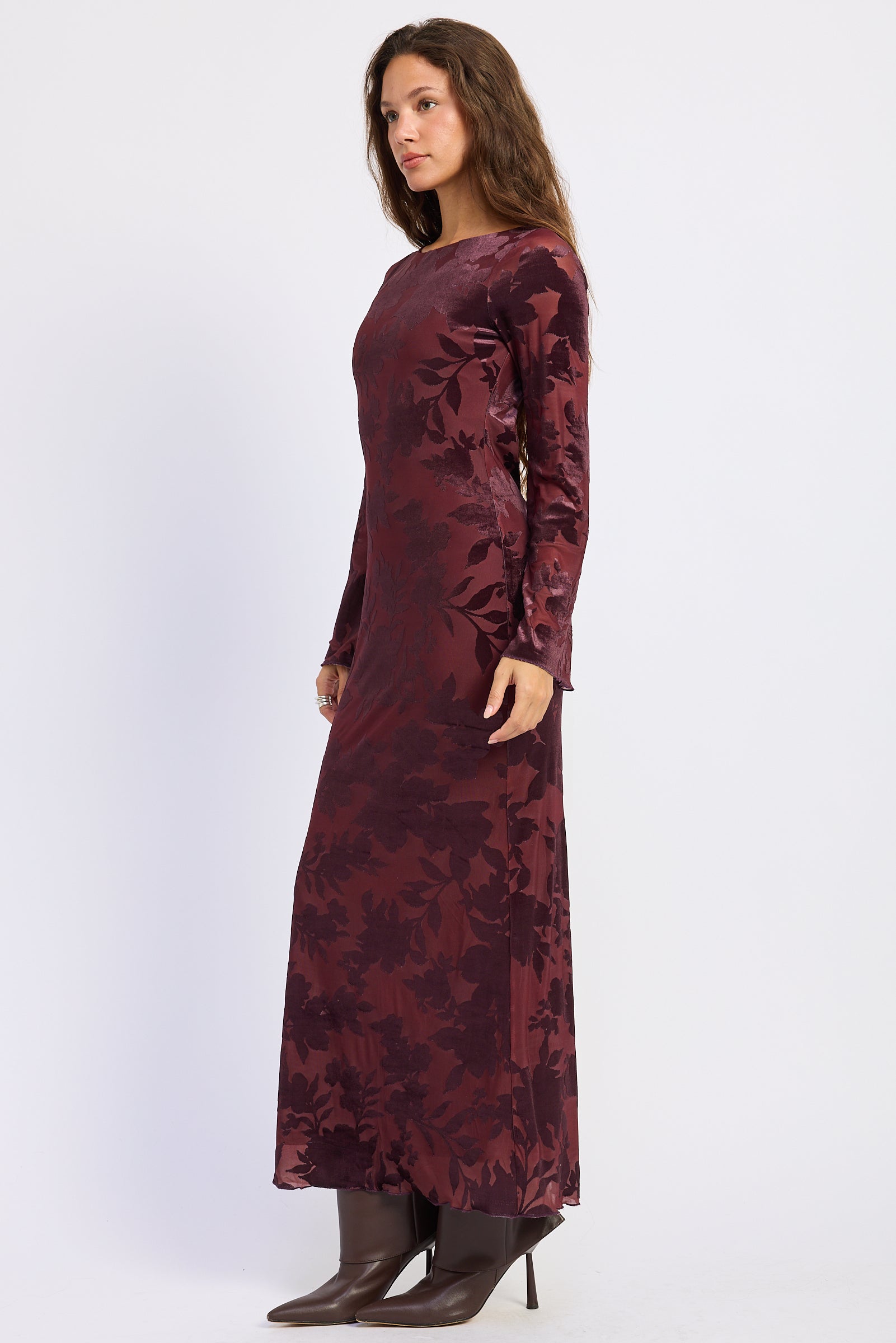 Emory Park Honora Maxi Dress in Wine view 3 - Honora Maxi Dress Midnight Haze