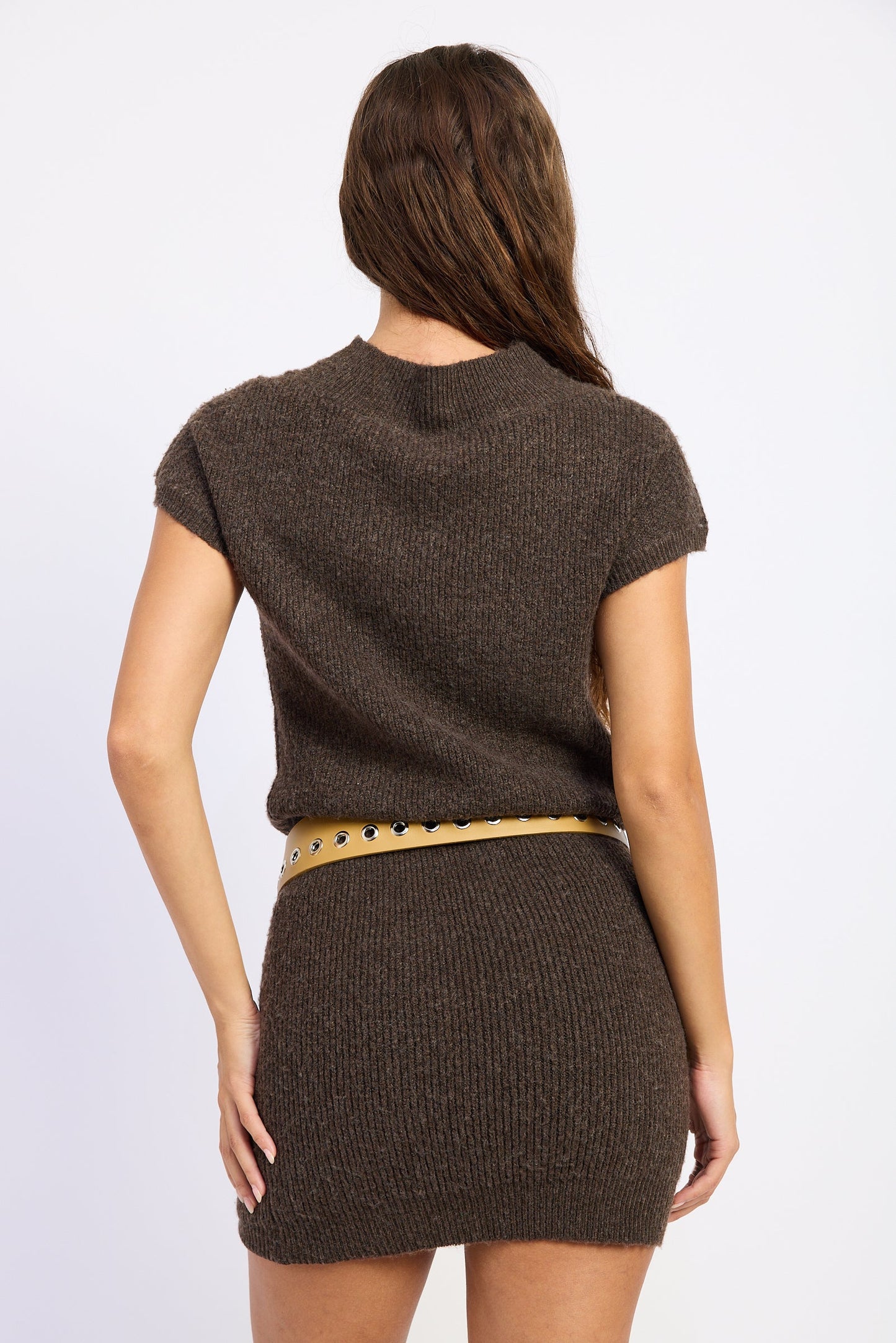 Emory Park Inez Mini Dress in Expresso view 3 - Inez Mini Dress Alemais