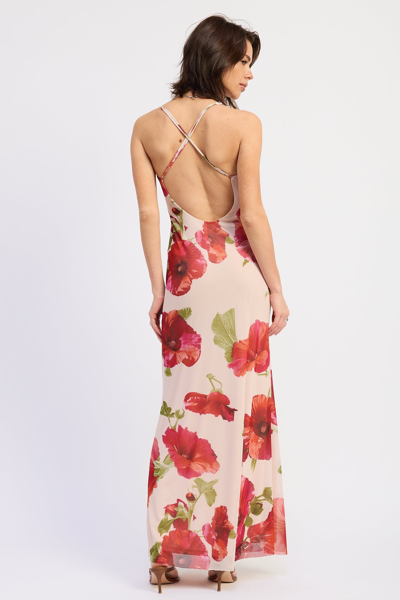 Emory Park Ingrid Maxi Dress in Cream Red Floral view 3 - Ingrid Maxi Dress Sndys