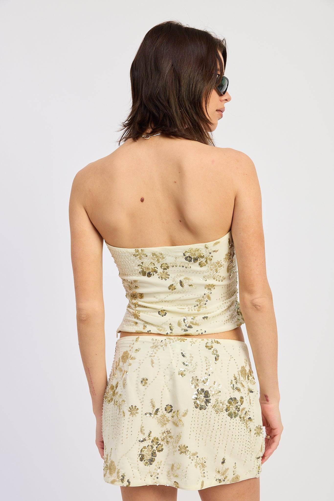 Emory Park Iris Tube Top in Ivory view 6 - Iris Crop Top
