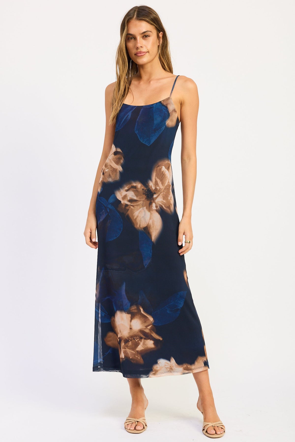 Emory Park Isadora Maxi Dress in Blue Floral - Emory Park Dress Plaid