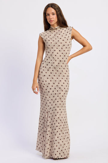 Emory Park Ismerie Maxi Dress in Silver Brown - Is Maxi
