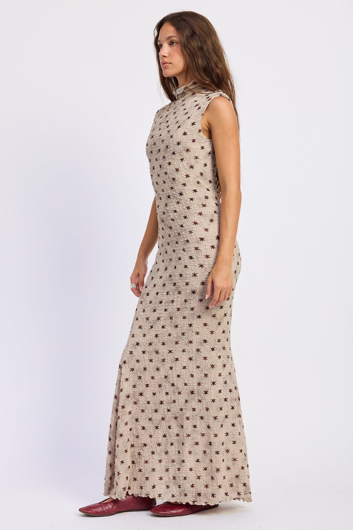 Emory Park Ismerie Maxi Dress in Silver Brown view 2 - Is Maxi
