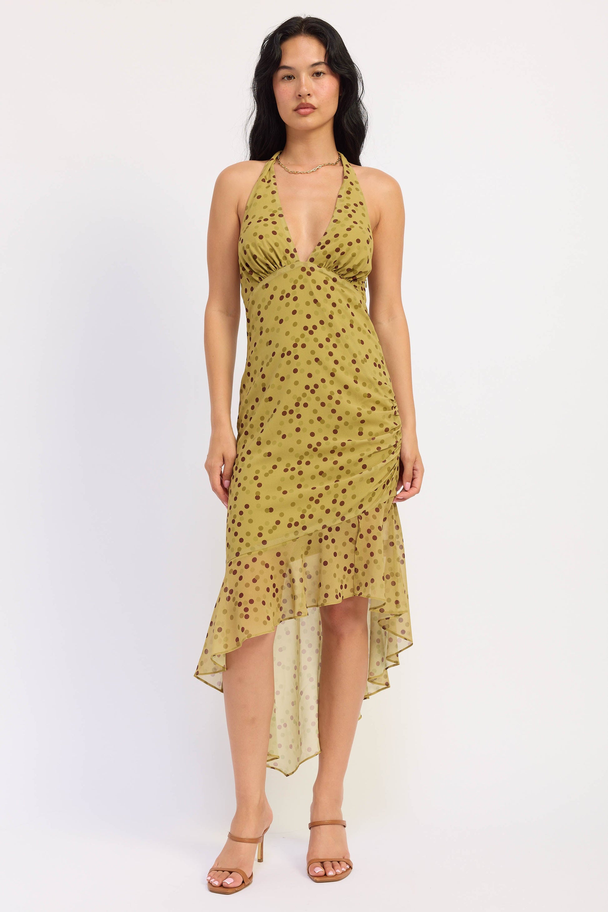 Emory Park Ivy Maxi Dress in Linden Green Polka Dot - Ivy Maxi Dress Green