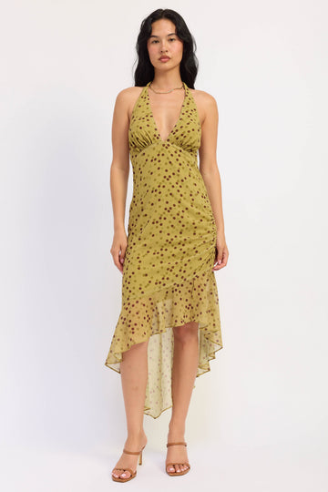 Emory Park Ivy Maxi Dress in Linden Green Polka Dot - Ivy Maxi Dress Green