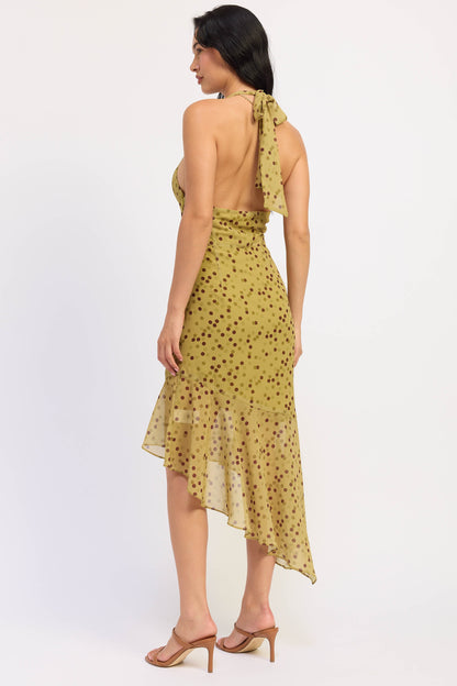 Emory Park Ivy Maxi Dress in Linden Green Polka Dot view 3 - Ivy Maxi Dress Green