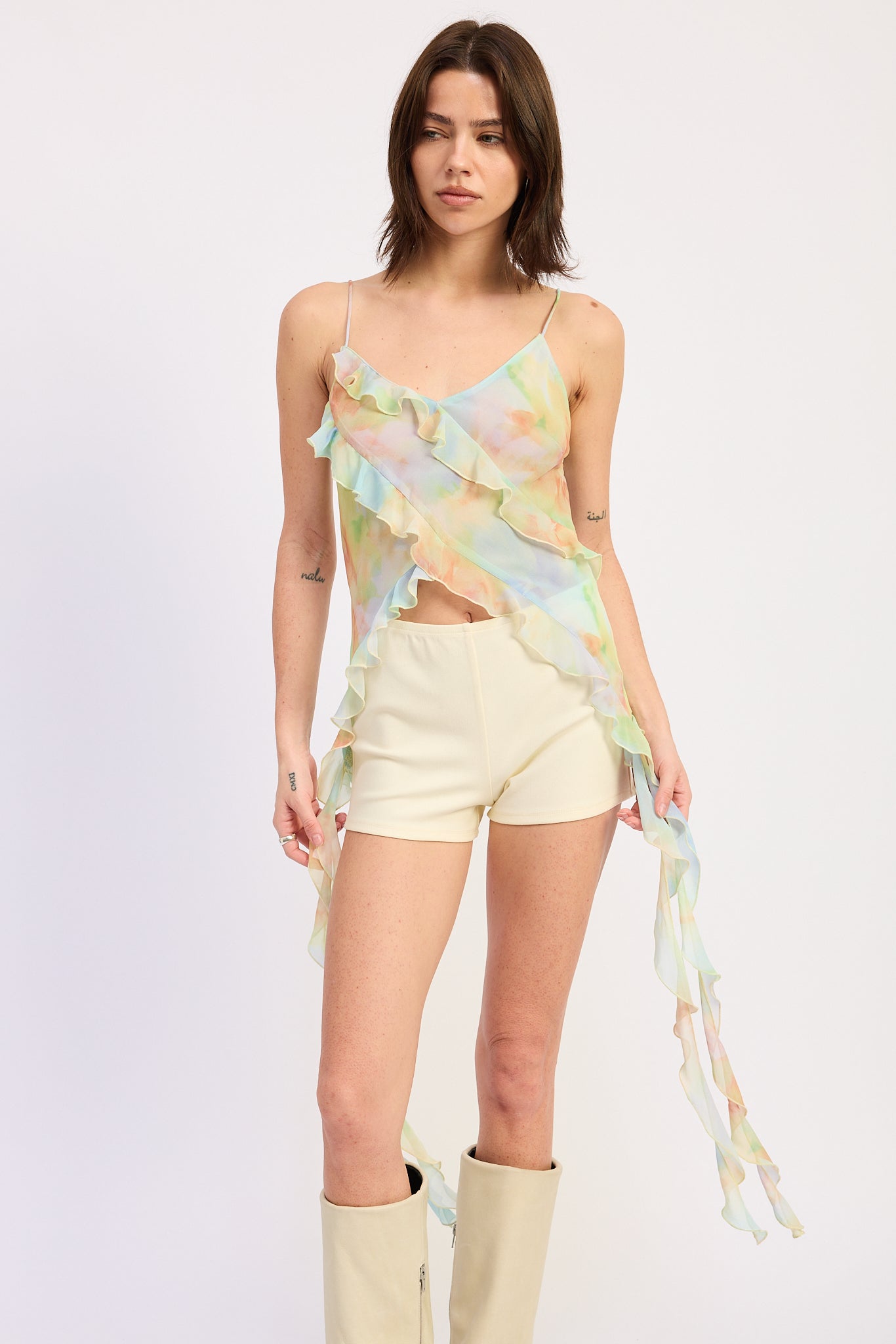 Emory Park Izabella Ruffle Cami Top view 4