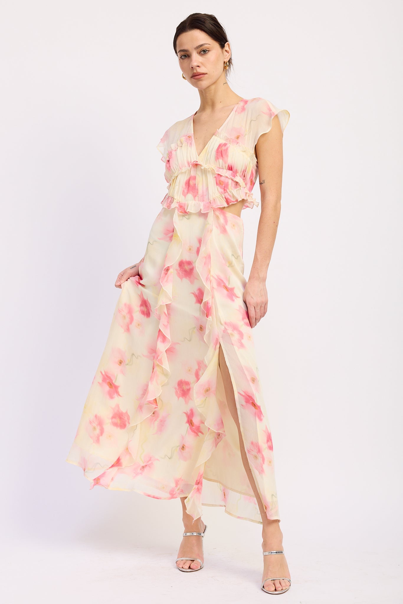 Emory Park Jaelyn Maxi Dress view 4 - Jaelyn Halter Neck Satin Maxi Dress