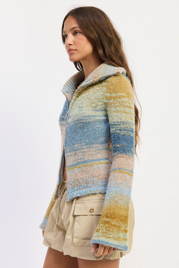Emory Park Jolene Cardigan Top in Baby Blue Combo view 2 - Jolene Cardigan Brandy Melville