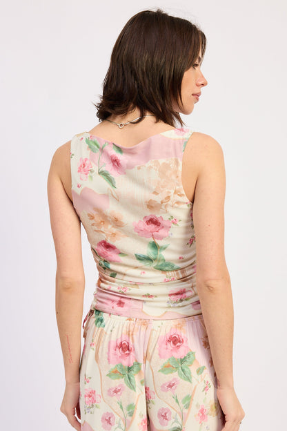 Emory Park Julie Fitted Top in Ivory Rose Pink view 3