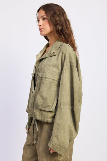Emory Park Kaela Jacket in Washed Khaki view 2 - Keela Jacket (layer)