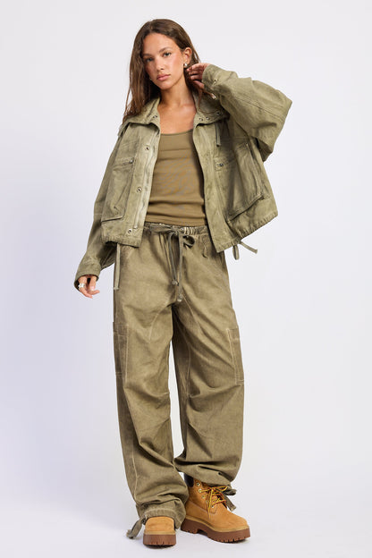 Emory Park Kaela Pants in Washed Khaki view 2 (bottom)