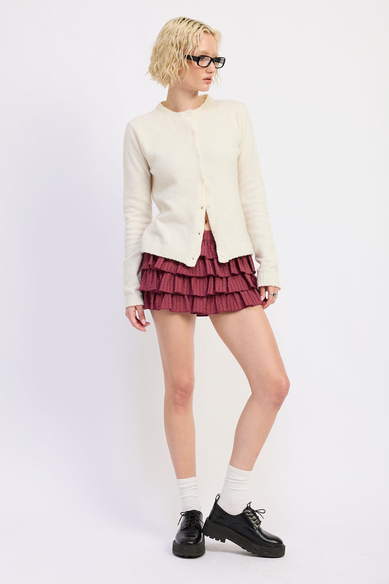 Emory Park Kaia Cardigan Top in Off-White view 4 - Kaia Cardigan Set